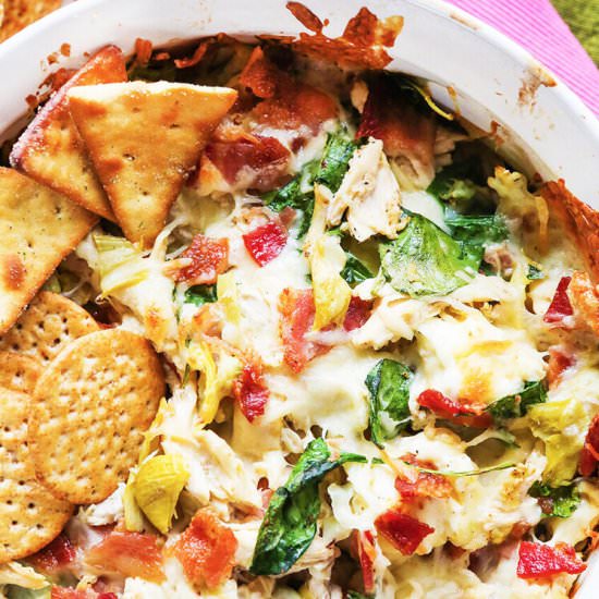 Chicken Bacon Artichoke Dip