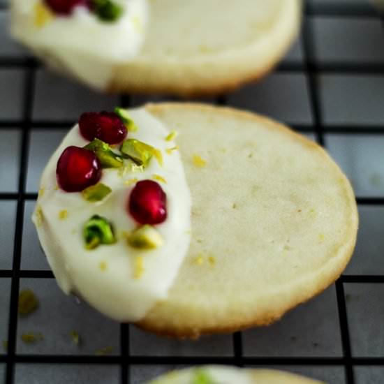 Lemon Pistachio Shortbread Cookies