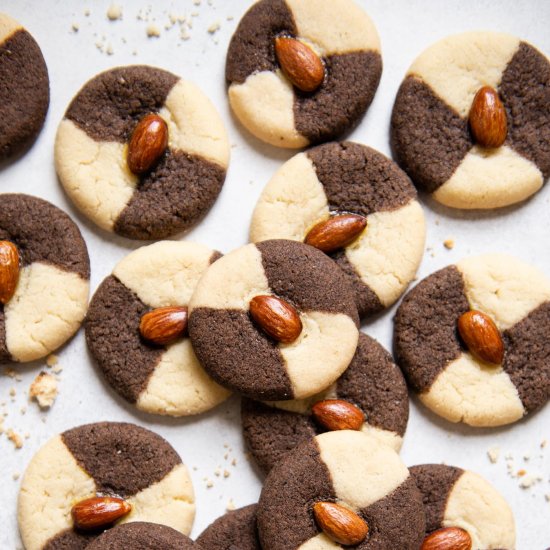 black sesame and almond cookies