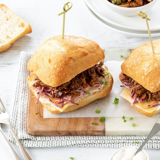 Balsamic Pulled Chicken Rolls