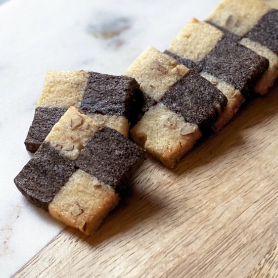 Chocolate Pecan Checkerboard Cookie