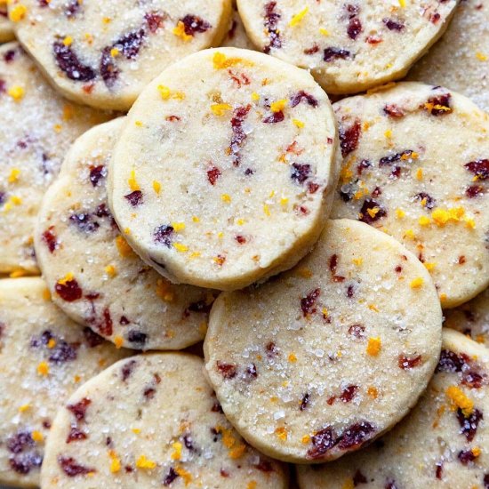 Cranberry Orange Shortbread Cookies