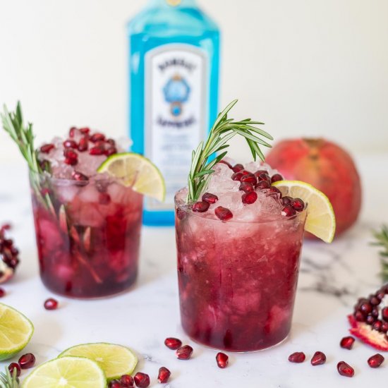 Pomegranate Rosemary Gin Sparkler