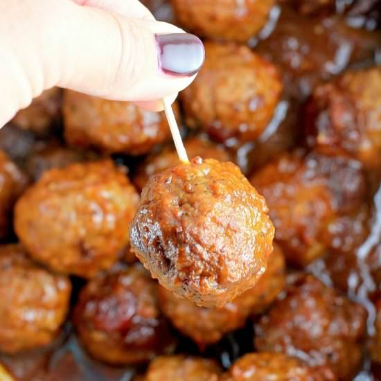 Cranberry BBQ Crockpot Meatballs