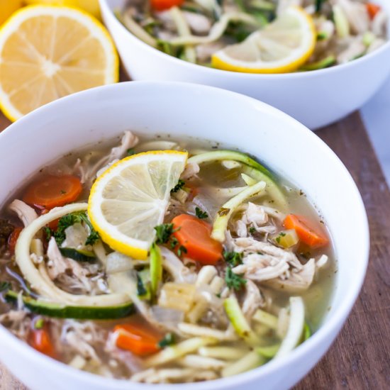 Slow Cooker Lemon Chicken Soup