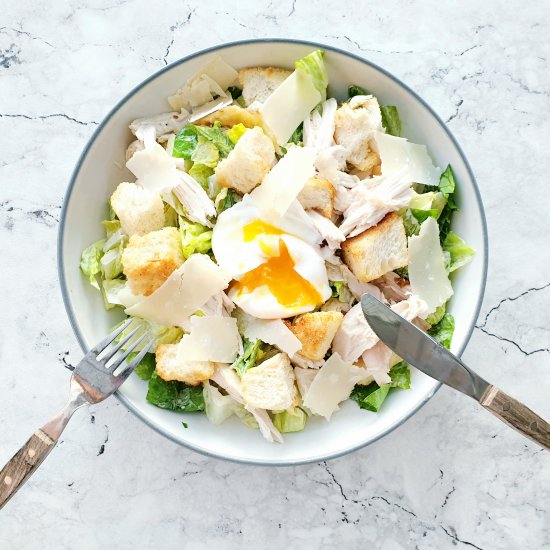 Roast Chicken & Poached Egg Caesar