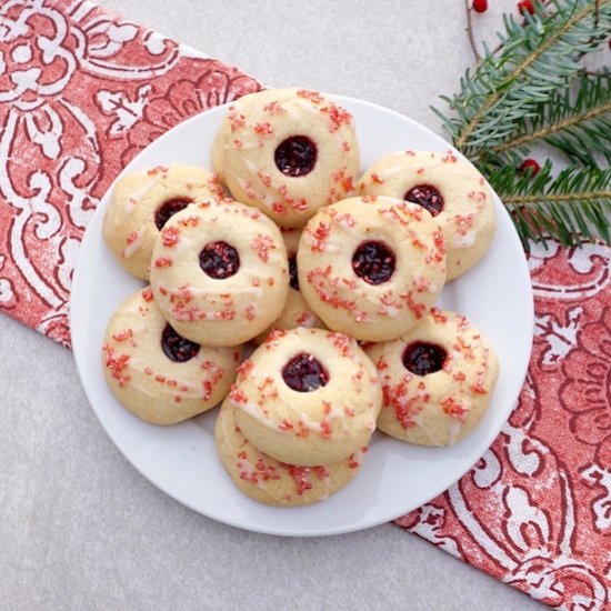 Raspberry Thumbprint Cookies