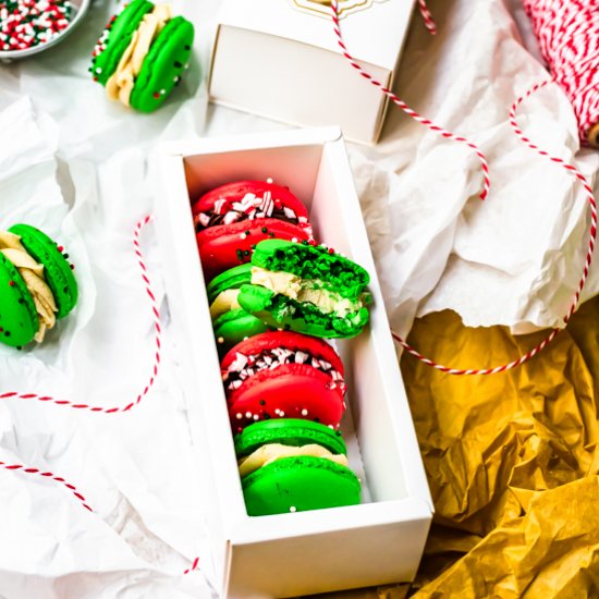 Christmas macaron boxes