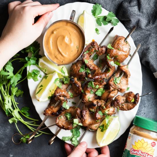 SunButter Pork Satay Skewers