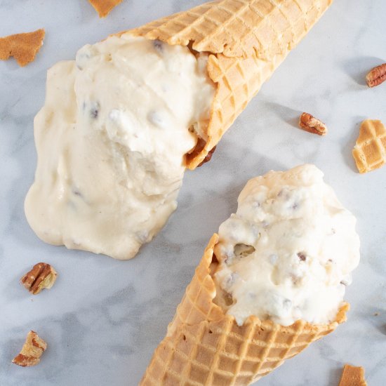 No-Churn Butter Pecan Ice Cream