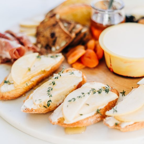 Brie and Asian Pear Crostini