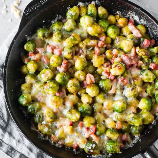 Cheesy brussels sprouts