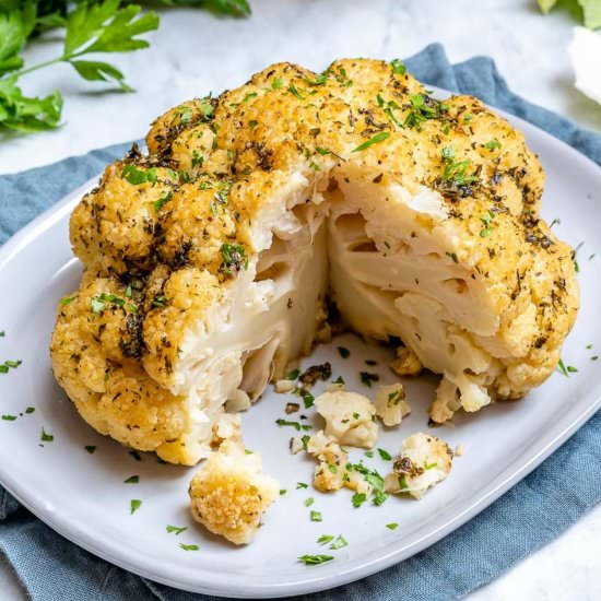 GARLIC WHOLE ROASTED CAULIFLOWER