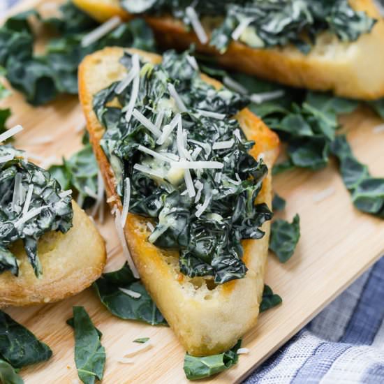 Creamy Kale Bruschetta