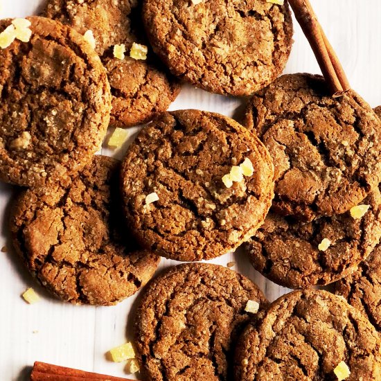 Chewy Ginger Rye Cookies