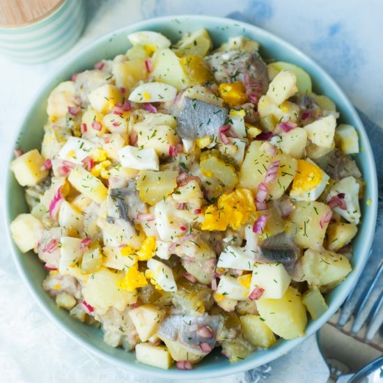 Herring salad with potatoes