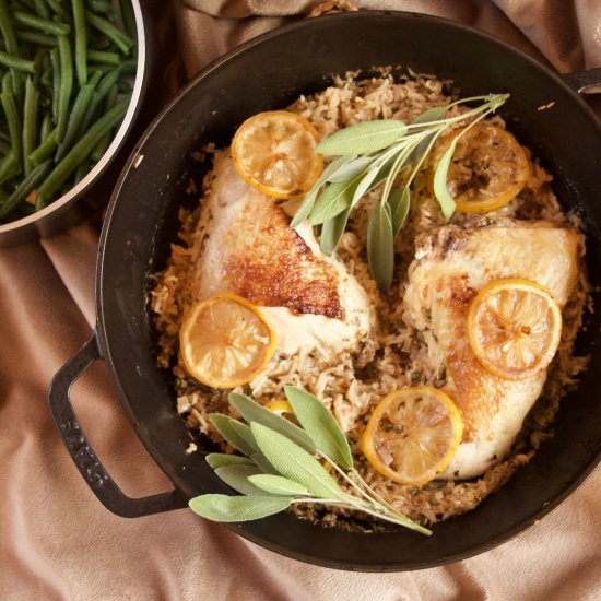 One-Pot Meyer Lemon Chicken & Rice