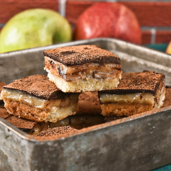 Apple Millionaire Shortbread Bars