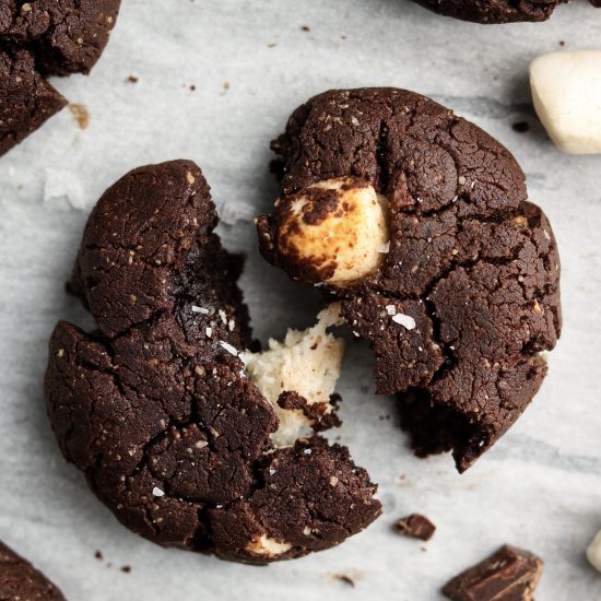 vegan mint hot chocolate cookies