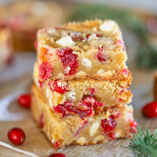 Cranberry White Chocolate Blondies