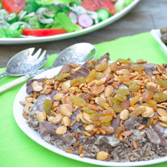 Lebanese Rice with Meat (Ouzi)