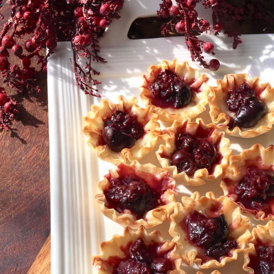 Brie and Dark Cherry Phyllo Bites