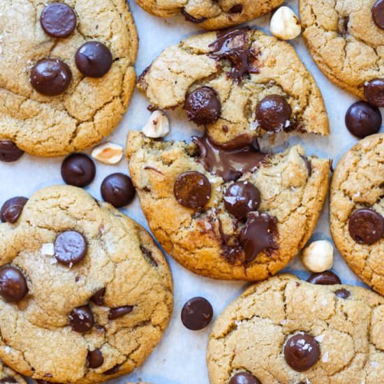 Nutella Stuffed Choc Chip Cookies