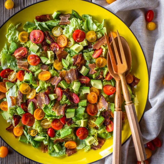 BLT Salad with Avocado Dressing