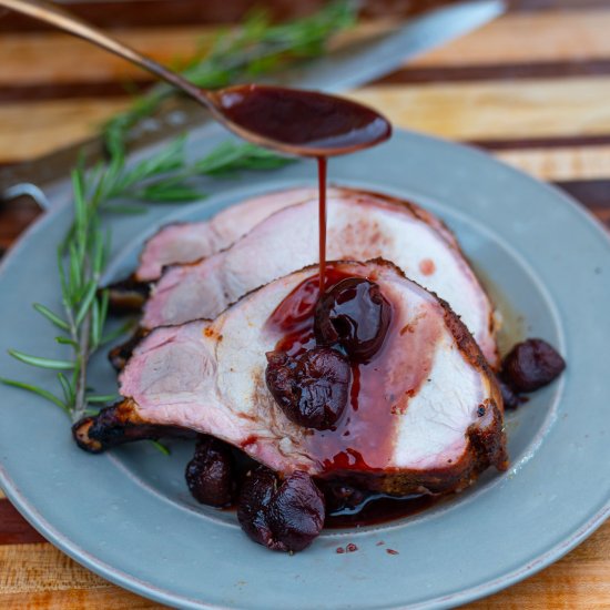 Smoked Pork Loin with Cherry Sauce