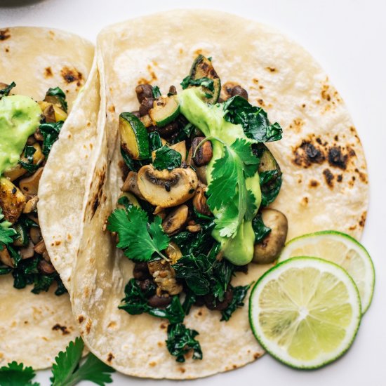 Veggie Tacos with Avocado Sauce