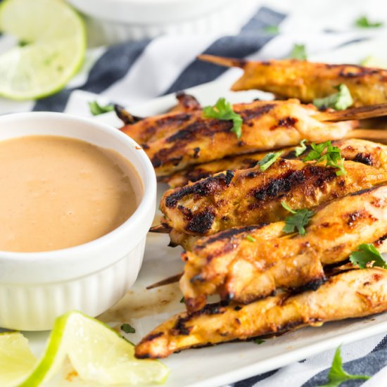 Grilled Chicken Satay Skewers