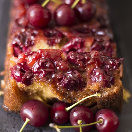 Sour Cherries Upside Down Cake