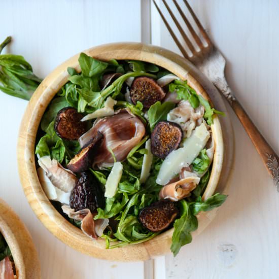 Fig Salad with Prosciutto & Arugula