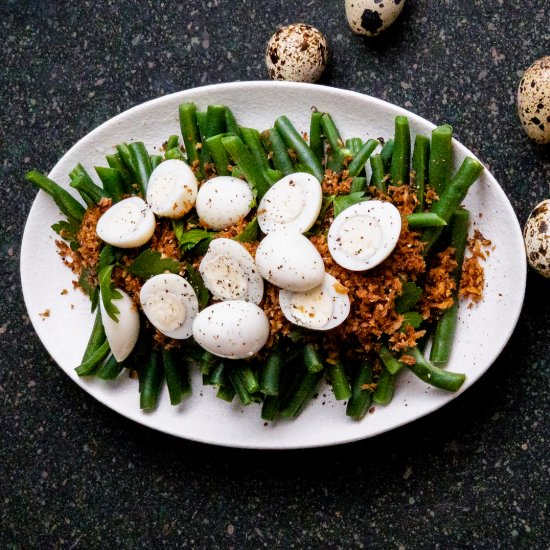 Green Bean Salad with Quail Eggs