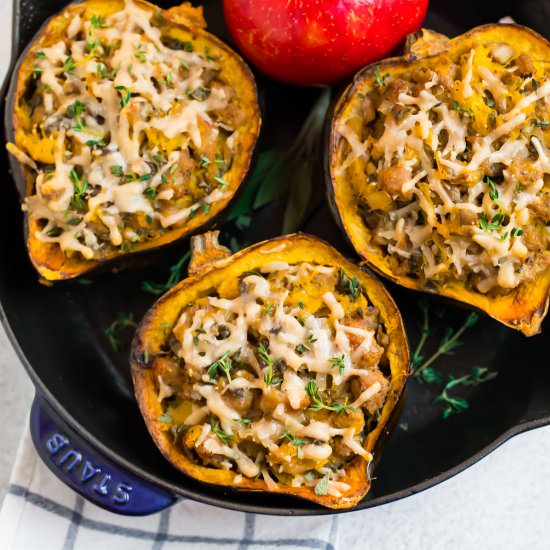 Sausage Stuffed Acorn Squash