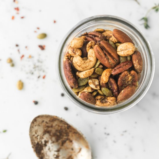 spicy garam masala roasted nuts