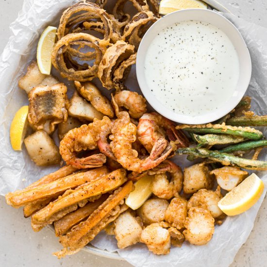 Seafood Fritto Misto (Gluten free)