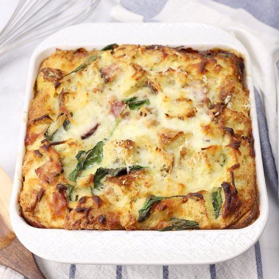 Ham and Spinach Breakfast Strata