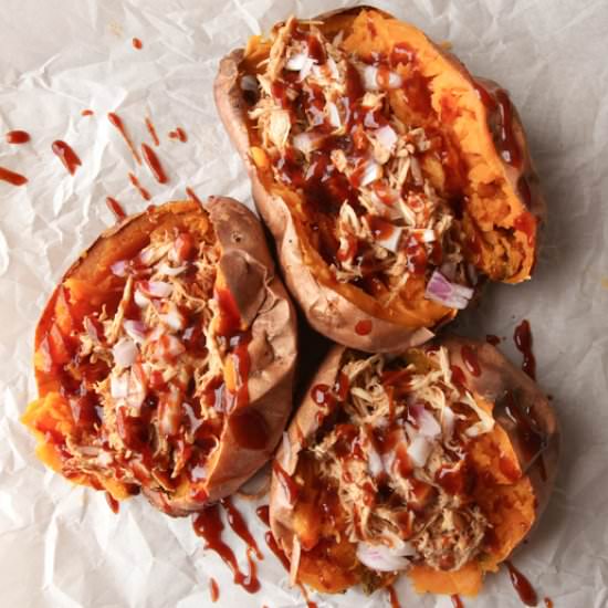 BBQ Chicken Stuffed Sweet Potatoes