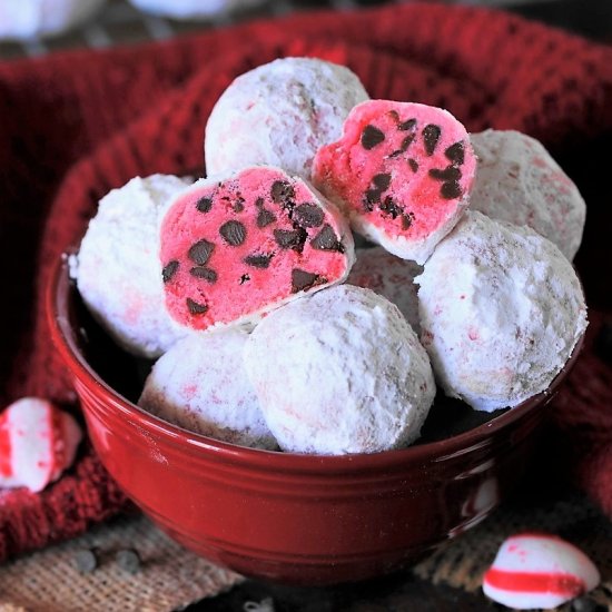 Peppermint Choc Chip Snowballs