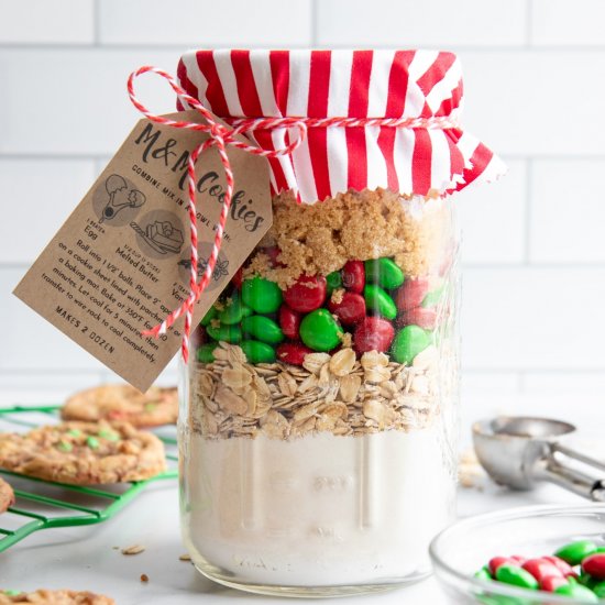 M&M Cookie Mix in a Jar