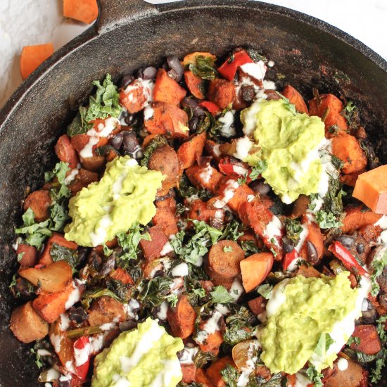 Healthy sweet potato breakfast hash