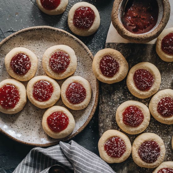 Strawberry Thumbprint Cookies