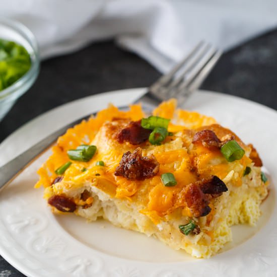 Bacon and Egg Biscuit Casserole