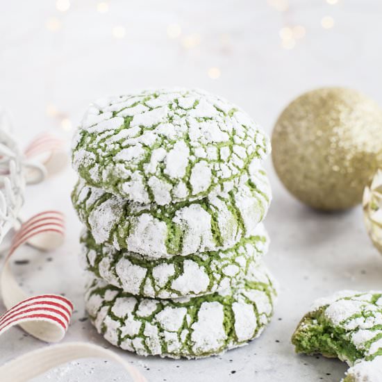 Pandan Crinkle Cookies