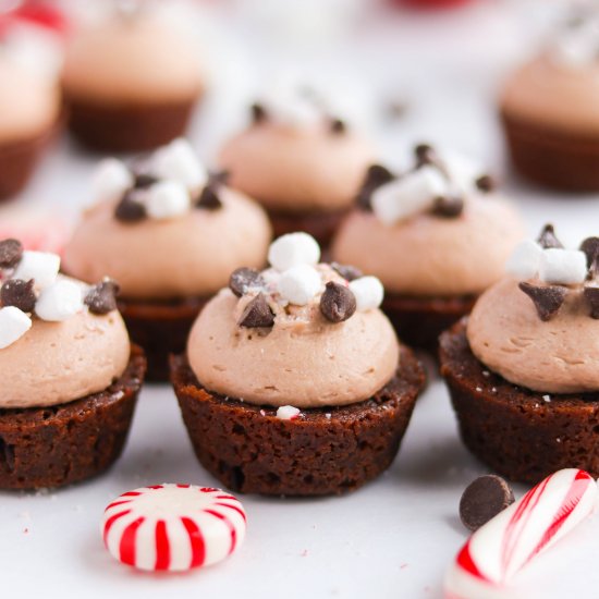 Peppermint Hot Chocolate Brownies