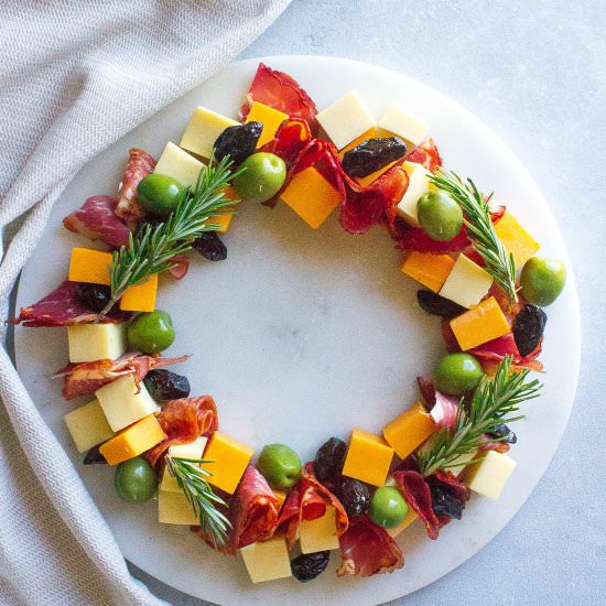 Antipasto Christmas Wreath