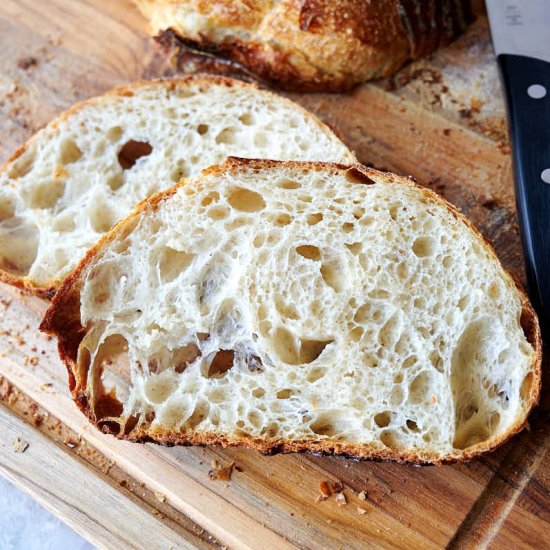 No-Knead Sourdough Bread