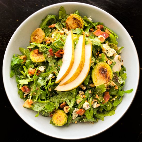 Roasted Brussels Sprout-Pear Salad