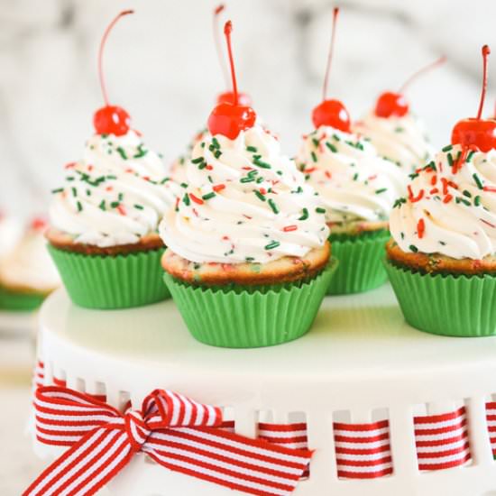 Christmas Confetti Cupcakes